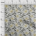 thumbnail image 2 of oneOone Viscose Jersey Yellow Fabric Floral Retro Sewing Material Print Fabric By The Yard 60 Inch Wide, 2 of 5