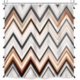 thumbnail image 5 of Colorful Tassel Shower Curtain Abstract Geometric Stripe Bathroom Curtains Set Modern Lines Chevron Simple Minimalist 72Wx72L Inches Bath Accessories Art Home Decor Fabric 12 Pack Hooks, 5 of 5