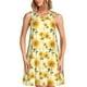thumbnail image 1 of Fotbe Yellow White Plaid Sunflower Vestido de Verano sin Mangas para Mujer – Vestido Midi Línea A, Estilo Camiseta Floral, Vestido Playero Casual y Fluido, 1 of 7