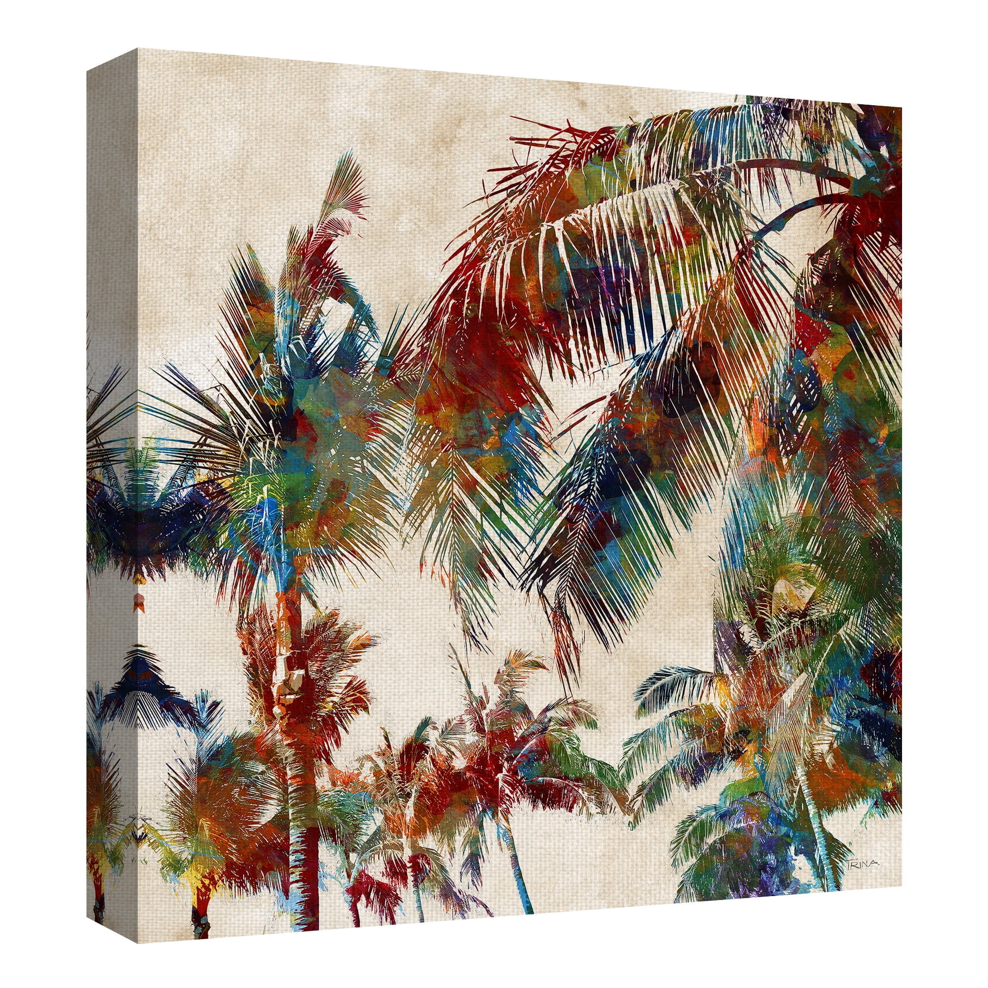 Masterpiece Art Gallery Tropical Punch II Palm Tree By Katrina Craven Canvas Art Print 24" x 24"