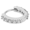 thumbnail image 3 of Pendientes redondos Huggie con circonitas, aretes de aro, piercings, joyería Plata 6mm, 3 of 9