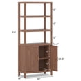 thumbnail image 5 of DSstyles Bookshelf, 5 Tier Mid-Century Oak Modern Bookcase with Door, Thicken Wood Bookshelves Display Cabinet, Freestanding Toy Storage Cabinet, 71" Tall Bookcase for Bedroom,Living Room,Office, 5 of 7