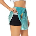 thumbnail image 3 of Running Shorts for Women, Tranquil Ocean Canoe Journey Workout Athletic Shorts with Pockets, Lounge Yoga Shorts Women, 3 of 7