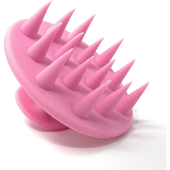 Scalp Massager Shampoo Brush - Hair Scalp Scrubber with Soft Silicone Bristles - Perfect Head Massager for Men/Women/Childs/Pets (Pink)