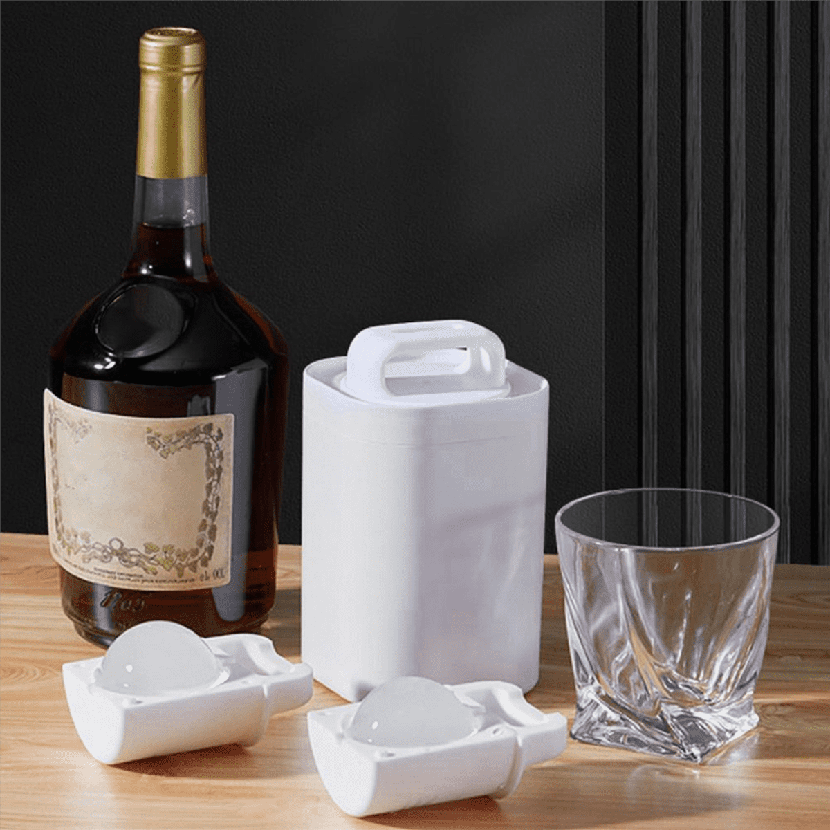 2X Crystal Clear Ice Maker Spherical Whiskey Tray Whiskey Round Bubble-Free Square 3D Sphere Mold Mould Ice Box