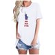 thumbnail image 1 of Tops Cortos para Mujeres Bandera de Moda Impresa Cuello Redondo, Camiseta de Manga 3/4 para Uso Diario, Casero Y Cómodo, 1 of 4