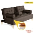 thumbnail image 2 of Sofá Cama Makora Queen con Memory Foam, Color Chocolate Lino, Respaldo Reclinable de 3 Posiciones, 2 of 10