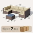 thumbnail image 4 of Outdoor Furniture Set 7-Piece Patio Conversation Set with Tempered Glass Coffee Table in Gray, Summer(All Seasons), 4 of 7
