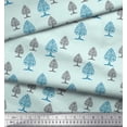 thumbnail image 2 of Soimoi Modal Satin Fabric Tree Block Decor Fabric Printed Yard 42 Inch Wide, 2 of 3
