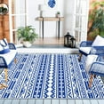 thumbnail image 2 of BERTHMEER Blue and White 6x9 ft Outdoor Area Rugs Plastic Straw Rugs for Patios Clearance,Reversible Waterproof Mats for Deck,Camping,Beach,Picnic,Porch,Garden and Balcony, 2 of 6