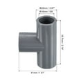 thumbnail image 2 of Uxcell 3 Way Tee Pipe Fittings Pack Joint Coupling Pipe Adapter for Irrigation Pools Factory Gray 5/8" 4 Pcs, 2 of 5
