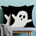 thumbnail image 2 of Halloween Decor Pillow Covers 18x18 Inch Set of 2 Black and White Ghost Boo Throw Pillows for Couch Halloween Indoor Outdoor Farmhouse Decorative Cushion Case for Sofa Bed Decorations, 2 of 6