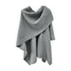 thumbnail image 4 of Capa de punto elegante para mujer, chal liso con parte delantera grande, tejido con tacto calado, para otoño e invierno, 4 of 5