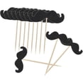 thumbnail image 1 of Mustache 50pcs Cake Toppers Decor Party Decorations Little Man Shower Cupcake Topper Wooden Black Cake Topper Moustache Product Boy Fake Fake Mustache, 1 of 5