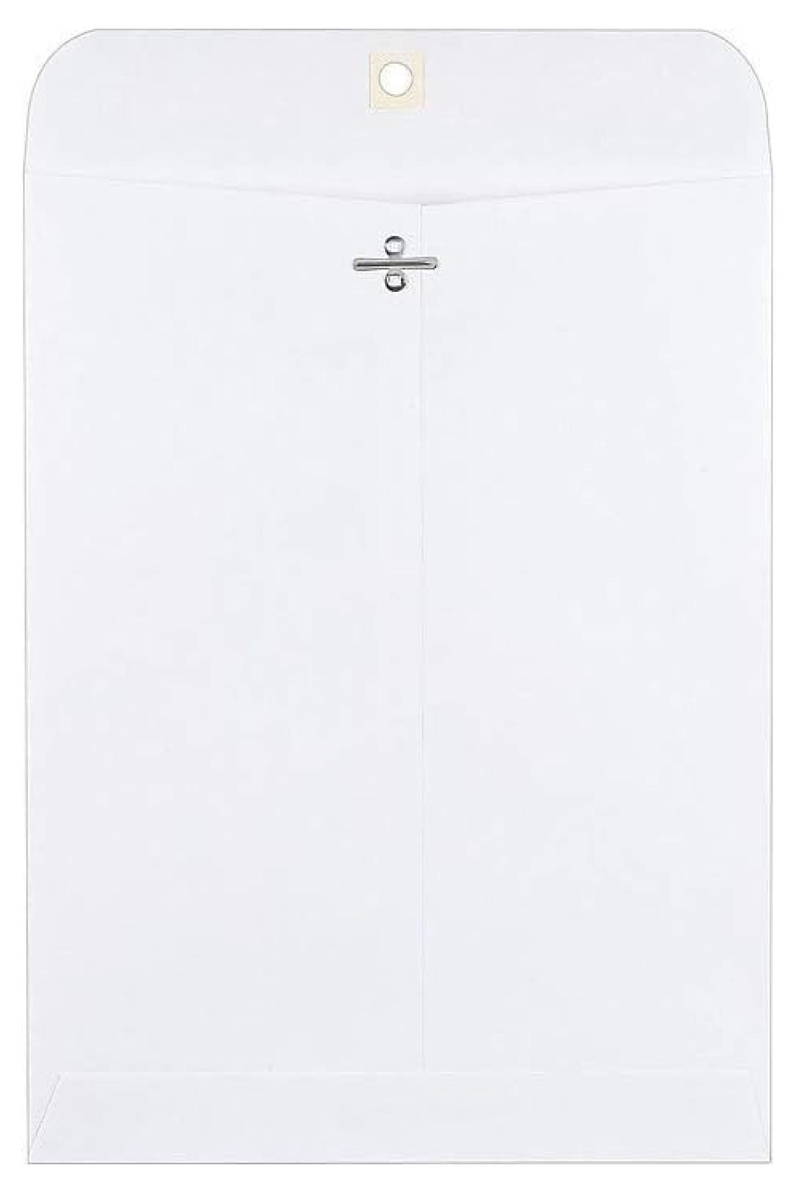 9x12 White Clasp Envelopes - Metal Clasp & Gummed Seal - Durable Mailing Envelopes for Documents - Catalog Envelopes - 100 Count