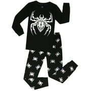 Elowel Boys Glow in The Dark Spider 2 Piece Pajama Set 100% Cotton 4 Toddler