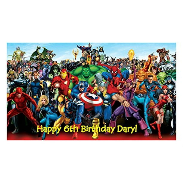 Superheroes Edible Image Birthday Cake Topper Walmart Com Superheroes Edible Image Birthday Cake Topper Walmart Com