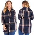 thumbnail image 5 of Sonbest - Camisa a cuadros de franela de talla grande para mujer, enrollable, de manga larga, con botones, camisas casuales para novio Inevent SH1104-150, 5 of 5