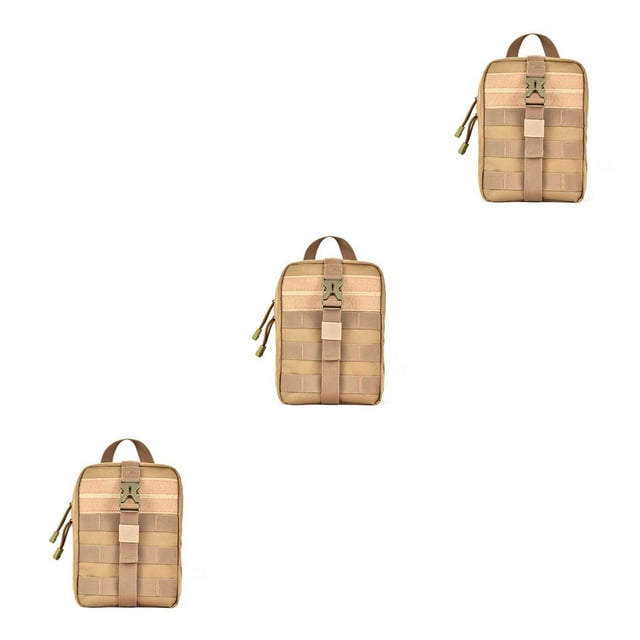 Toystoory Bolsa de almacenamiento al aire libre Camping Senderismo Accesorios de supervivencia Riñonera Pesca Montañismo Bolsillo Oxford Paquete de Caqui 3piezas Toystoory CBP186752