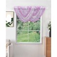 thumbnail image 2 of Purple Pink Boho Sheer Waterfall Valance Curtains for Window, Vintage Ethnic Tribe Abstract Art Rod Pocket Sheer Topper Swag Curtains for Living Room, Kitchen 38.5"W x 47.2"L, 1 Panel, 2 of 7