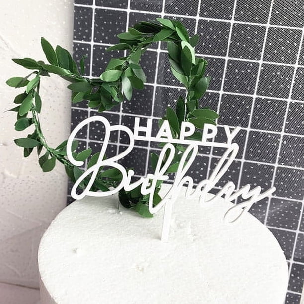 Adorno para tarta con tema de dinosaurio, acrílico, dorado, feliz cumpleaños