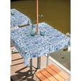 thumbnail image 2 of Outdoor Tablecloth with Umbrella Hole for Patio/Picnic/Party/Camping, Blue Tropical Plants Waterproof Table Cloth Square Cover Washable, Summer Coastal Plaid Coconut Tree (54"x 54"), 2 of 8