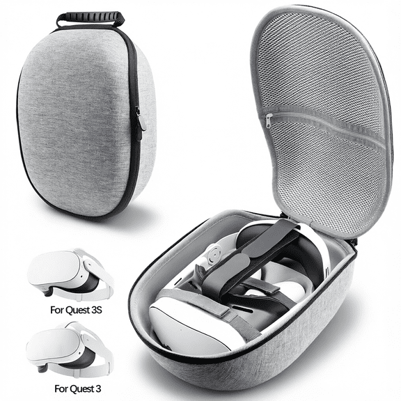 For Hard Carrying Case Compatible with Meta Quest 3 Shockproof Scratch Resistant Portable Protective Storage Bag Stores VR Accessories Home Travel Use Grey