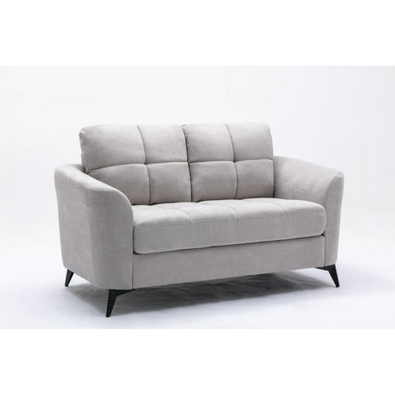 Newboti Furniture Callie 60" Light Gray Woven Fabric Loveseat 20220