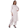thumbnail image 2 of Bimba Robe Indienne Traditionnelle Unie pour Femmes Kurta et Pantalon Palazzo Ensemble, 2 of 7