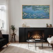 IDEA4WALL Extra Large Framed Canvas Print Wall Art Tranquil Water Lilies Classic Impressionist Pond Nature Scenery Antique Retro Fine Art Colorful Decorative for Home Decoration - 60x30