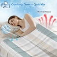 thumbnail image 3 of Teal Beige Brown Cooling Blanket,Lightweight Breathable Summer Throw Blanket with Double Sided Cold Effect,Modern Oil Painting Striped Abstract Art Picnic Blankets Bed Sheet for Hot Sleepers 40"x60", 3 of 8