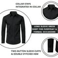 thumbnail image 3 of Men's Long Sleeve Slim Fit Dress Shirts (S-2XL), 3 of 5