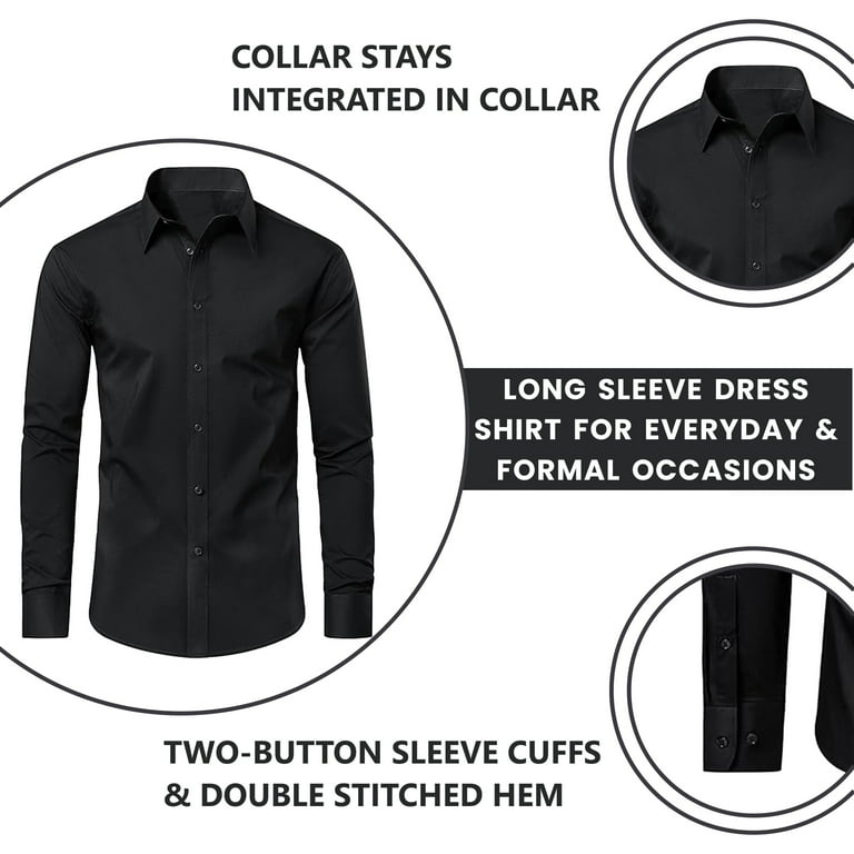 Men's Long Sleeve Slim Fit Dress Shirts (S-2XL) - Walmart.com