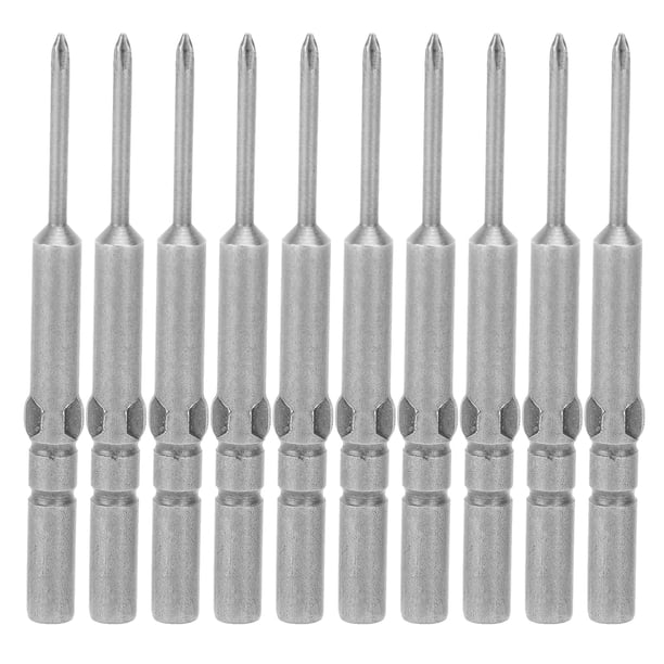 Juego de 10 puntas de destornillador magnético de cruz de 2 mm y alta dureza para destornillador eléctrico.