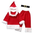 thumbnail image 4 of Baby Santa Outfit Long Sleeve Tops Pants Hat Belt Kids Xmas Santa Suit Sets KIds Boy Christmas Outfit Party Outfit 5-6 Years, 4 of 5