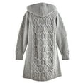 thumbnail image 3 of HOGAN Womens Irish Cardigan Sweater Merino Wool Open Front Long Sweater, Gray - M, 3 of 3