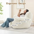 thumbnail image 6 of YSICK Small Bean Bag Chair for Adults and Kids,Memory Foam Bean Bag Sofa with Armrests & Pockets，Beanbag Lounge Lazy Floor Sofa for Living Room, Bedroom,Beige, 6 of 7