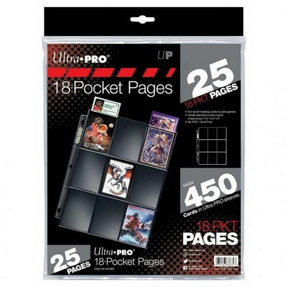 Ultra Pro 18 Pocket Silver Series- 25 Pages Per Pack