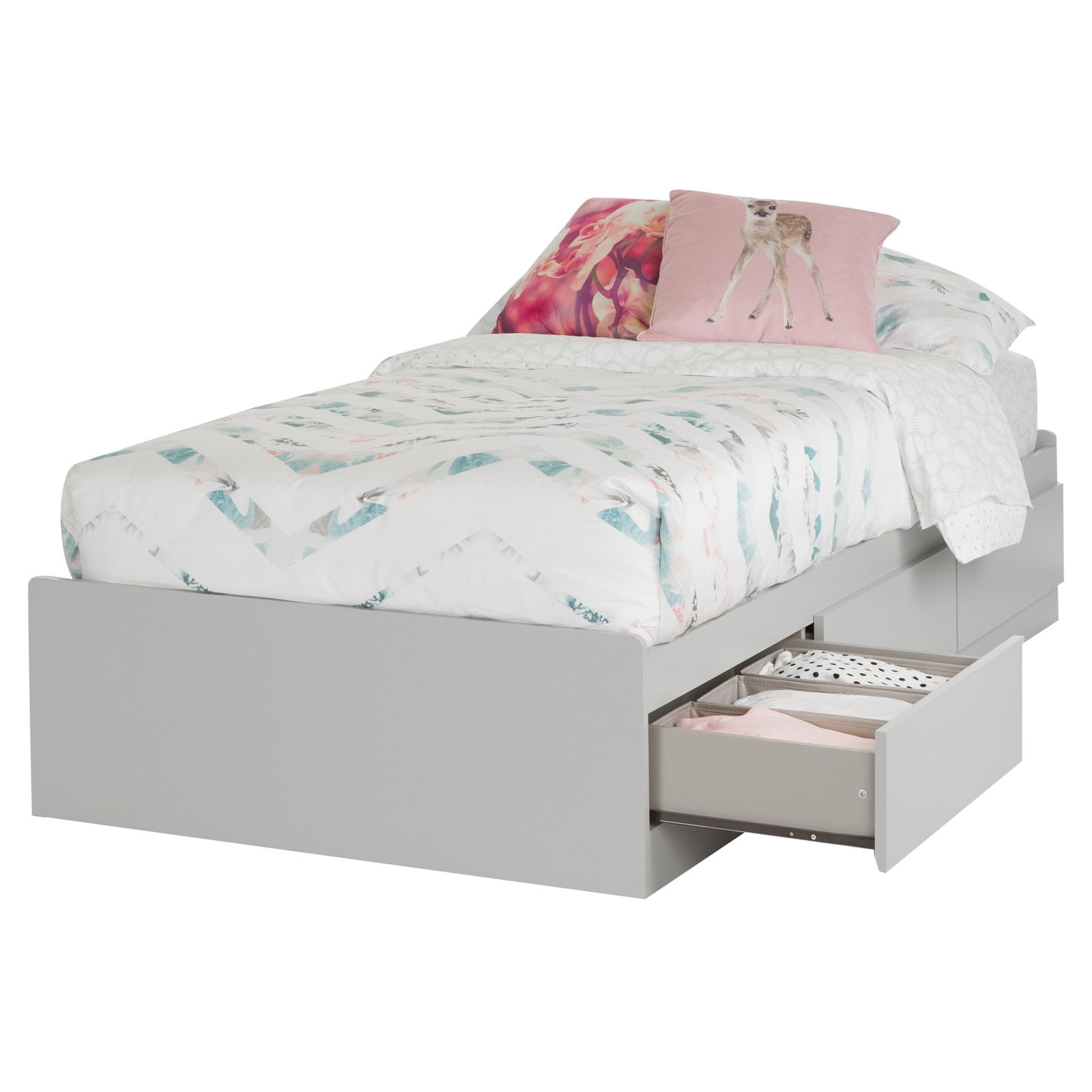 South Shore Basics Twin Storage Bed (39") with 3 Drawers ...