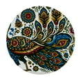 thumbnail image 2 of GOSMITH Peacock Decorative Waterproof Resistant Fabric Round Table Cover White, 2 of 7