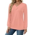 thumbnail image 2 of Fantaslook V Neck Blouses for Women Dressy Casual Tops Button Long Sleeve Shirts Trendy Fall Tops, 2 of 7