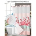 thumbnail image 4 of No Hook Cloth Fabric Shower Curtain with Snap in Liner, Pink Flamingo Waterproof Shower Curtains Set with See Through Top Window, Summer Tropical Flamingo Hawaii Animals Bath Curtains Shower 60"x72", 4 of 6