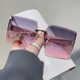 thumbnail image 2 of Gafas de sol de moda ShuxiuWang montura cuadrada para mujer Anti-UV personalizadas beige, 2 of 2