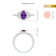 thumbnail image 4 of ANGARA Natural Vintage Style Oval Amethyst Halo Ring in 14K White Gold for Women (Size-7x5mm) | February Birthstone, Birthday, Anniversary, Jewelry Gift for Women | Natural Amethyst Ring, 4 of 9