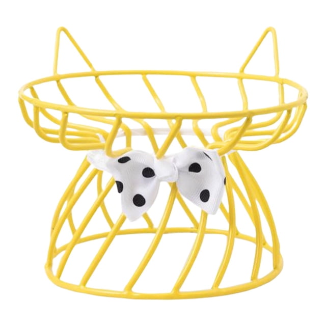 Cuenco de cerámica para mascotas, plato de alimentación para mascotas, soporte , Protector de cuello, aperitivo enlatado Soporte amarillo Yuyangstore Cuencos para gatos
