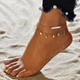 thumbnail image 3 of Tobillera con colgante de pentagrama TUNC joyería de moda europea y americana plata 2 uds, 3 of 3