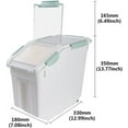 thumbnail image 3 of Airtight Flour Storage Container 25 lb Rice Storage Container with Wheels Seal Locking Lid, Food Containers with Measuring Cup& Scoop for Flour, Rice, Grain(Cyan), 3 of 14