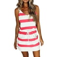 thumbnail image 1 of B91xZ Robes Printemps Été Grande Taille Sans Manches Mini Robe Col à Revers Ceinturée Veste Décontractée d'Été avec Poches, Rose TTG, 1 of 4