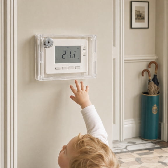 Milisten Lockable Thermostat Box Cover with Clear Transparent Plastic for Home AC Panel Safety and