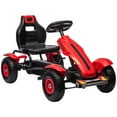 thumbnail image 2 of Aosom Kids Pedal Go Kart W/ Adjustable Seat, Rubber Wheels, Red, 2 of 9